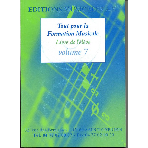 Tout Pour La Formation Musicale Vol.7