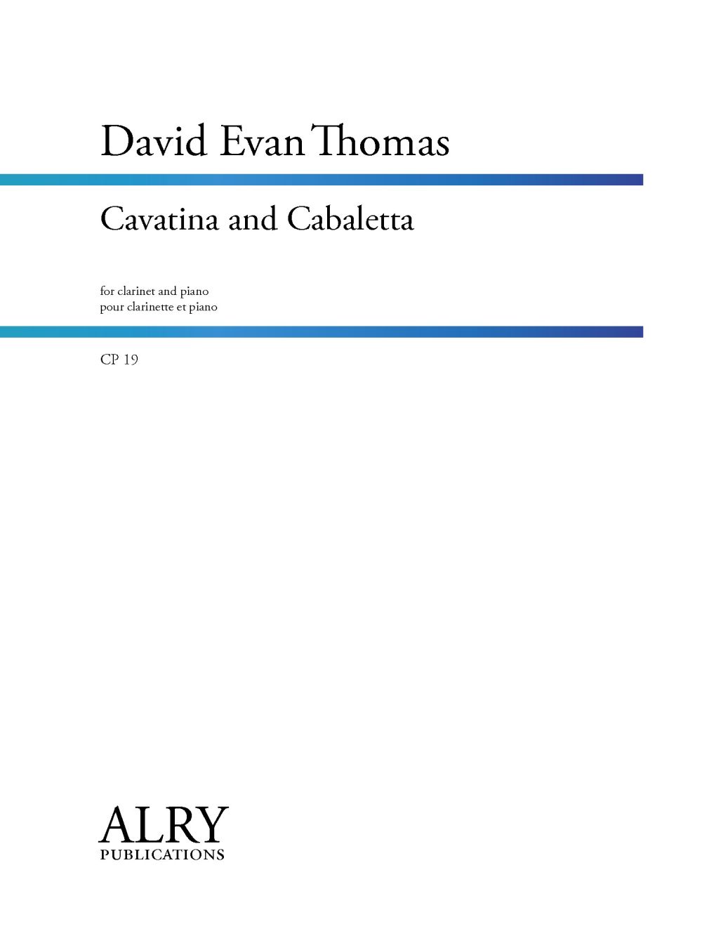 Cavatina And Cabaletta (THOMAS DAVID EVAN)
