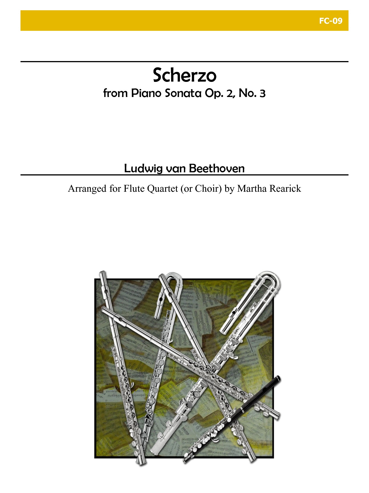 Scherzo from 'Piano Sonata', Opus 2, No. 3 for Flute Choir (BEETHOVEN LUDWIG VON)