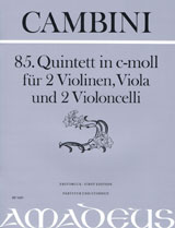 85. Quintett In C-Moll Für 2 Violinen, Viola Und 2 Violoncelli - Erstdruck (GAMBINI GIUSEPPE)