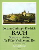 Sonate In A-Dur Für Flöte, Violine Und Basso Continuo - Aus 'Musikalisches Vielerley' (BACH JOHANN CHRISTOPH FRIEDRICH)