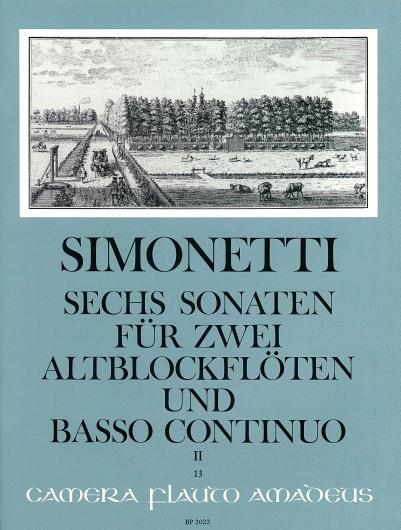 6 Sonatas Op. 2 Vol.2 (SIMONETTI GIOVANNI PAOLO)