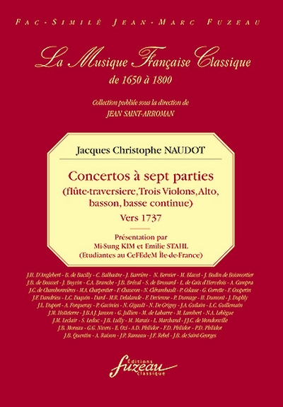 6 Concertos A Sept Parties (Flûte-Traversière, Trois Violons, Alto, Basson, Basse Continue) . Vers 1737.