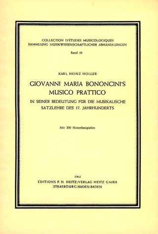 Giovanni Maria Bononcini's 'Musico Prattico' (HOLLER GEORG AUGUSTIN)