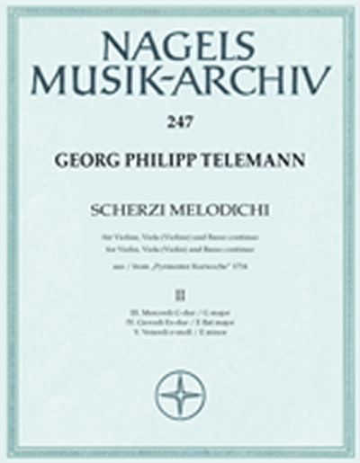 Scherzi Melodichi Für Violine, Viola (Violine) Und Basso Continuo Aus 'Pyrmonter Kurwoche'. Urtext Der Telemann-Ausgabe. Heft 2 (TELEMANN GEORG PHILIPP)