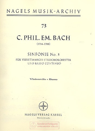 Sinfonie Für Streicher Und Basso Continuo (BACH CARL PHILIPP EMMANUEL)