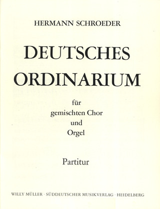 Deutsches Ordinarium (SCHROEDER HERMANN)