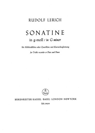 Sonatine Für Altblockflöte Oder Querflöte Und Klavier