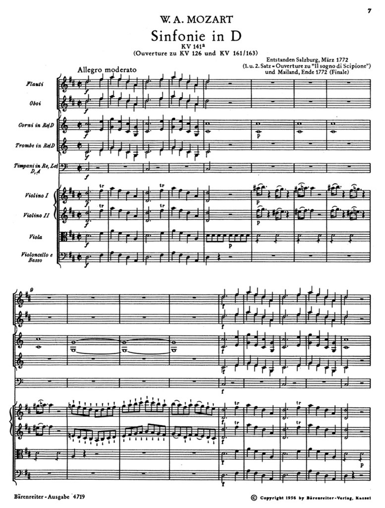 Symphony #21 A Major K. 134 (MOZART WOLFGANG AMADEUS)