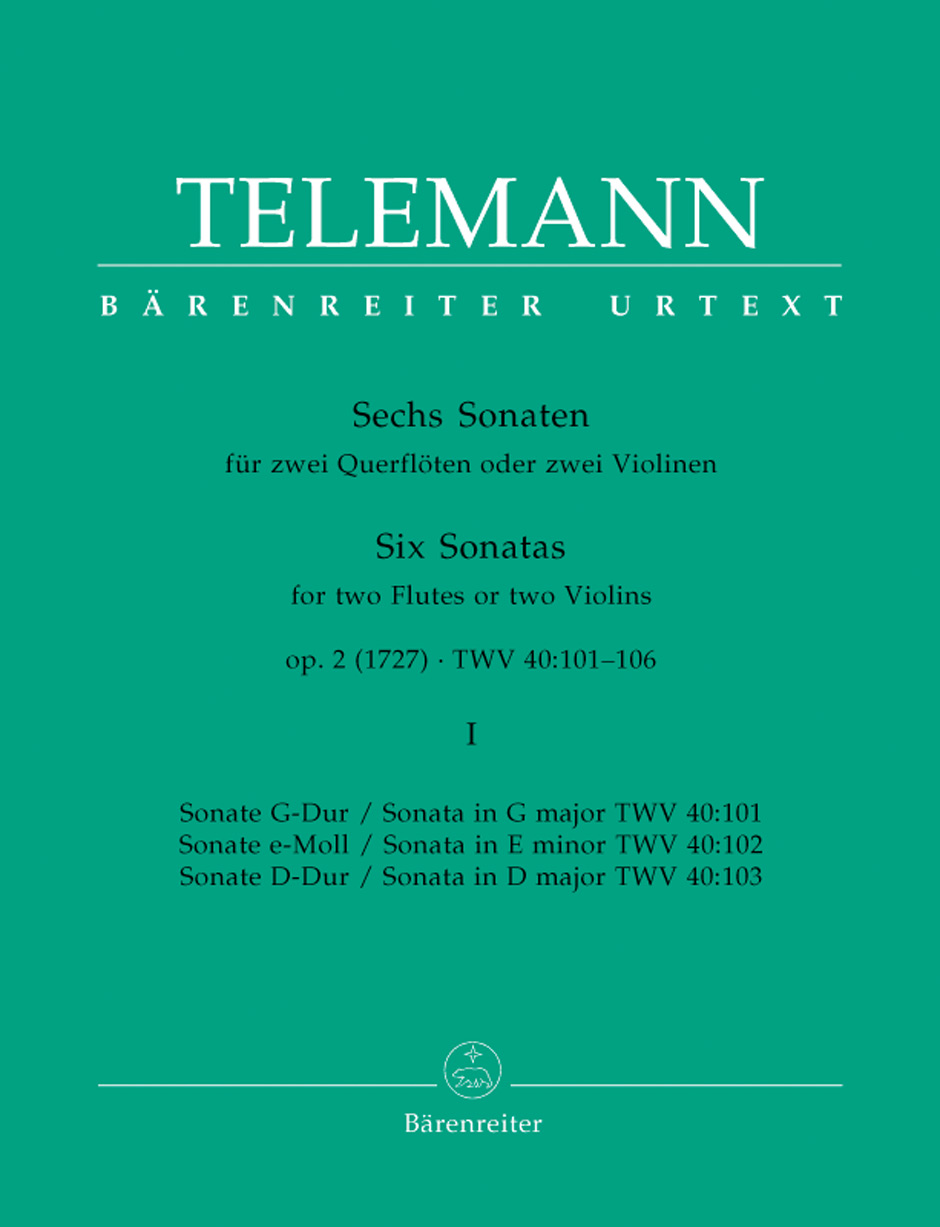6 Sonaten Für Zwei Querflöten Oder Zwei Violinen. Heft 1 (TELEMANN GEORG PHILIPP)