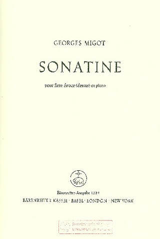 Sonatine Für Sopranblockflöte Und Klavier (1955)