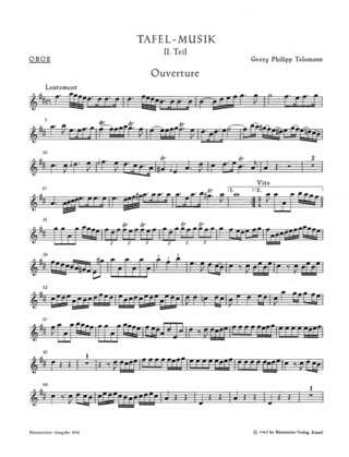 Ouvertüre Und Conclusion 'Tafelmusik II' (TELEMANN GEORG PHILIPP)