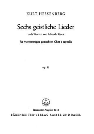 6 Geistliche Lieder Nach Worten Von Albrecht Goes (1951)
