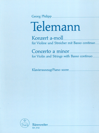 Konzert Für Violine, Streicher Und Basso Continuo (TELEMANN GEORG PHILIPP)