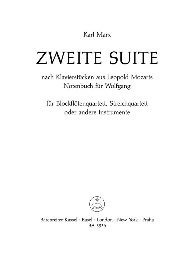 Zweite Suite Nach Tänzen Aus Leopold Mozarts Notenbuch Für Wolfgang