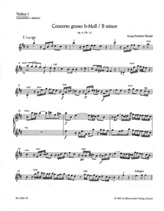 Concerto Grosso Hwv 330