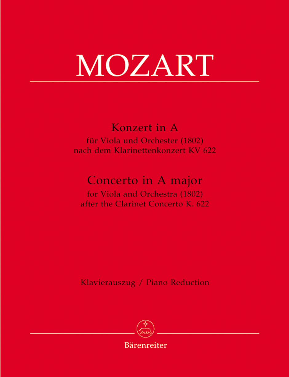 Konzert In A Für Viola Und Orchester (1802) Nach Dem Klarinettenkonzert Kv 622