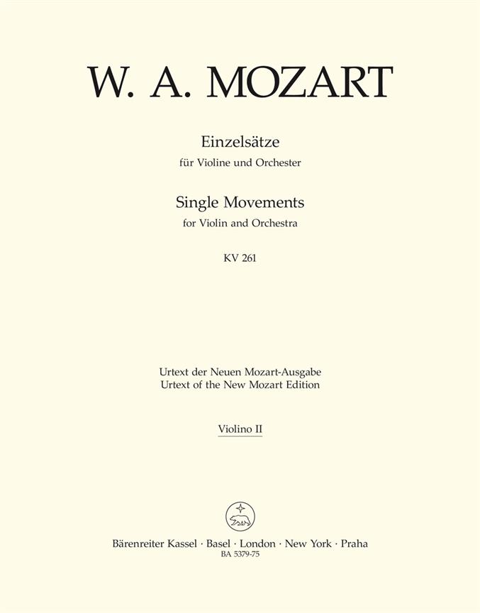Einzelsätze Für Violine Und Orchester
