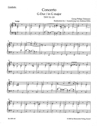 Konzert Für Viola, Streicher Und Basso Continuo (TELEMANN GEORG PHILIPP)