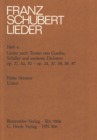 Lieder Nach Texten Von Goethe, Schiller Und Anderen Dichtern (SCHUBERT FRANZ)