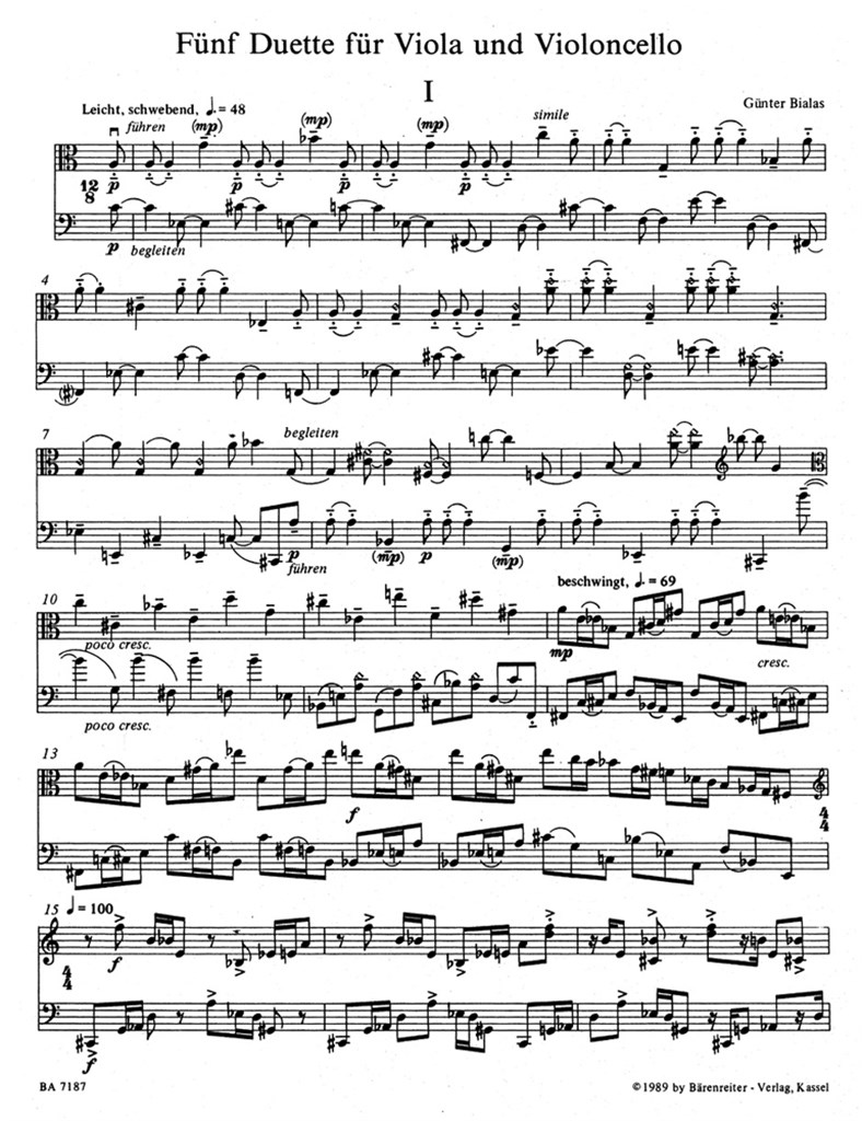 5 Klangmodelle (1981) Für Obligates Klavier Und 4 Beliebige Melodie-Instrumente (Streich- Und Blasinstrumente)