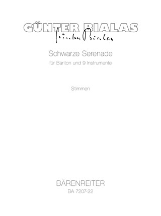 Schwarze Sérénade (1989) Für Männerstimme Und 9 Instrumente