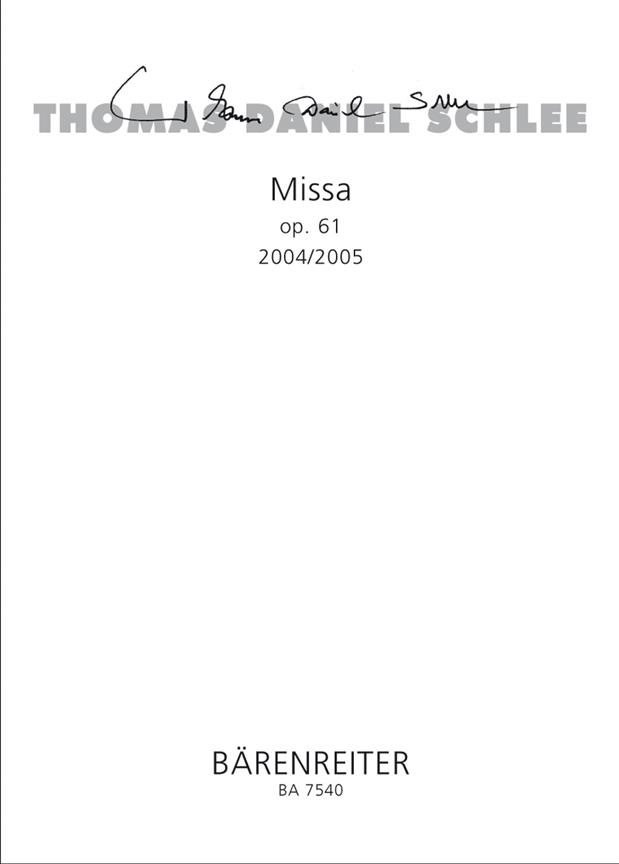 Missa (SCHLEE THOMAS DANIEL)