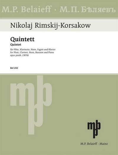 Quintet Bb Major Op. Posth. (RIMSKI-KORSAKOV NICOLAI)