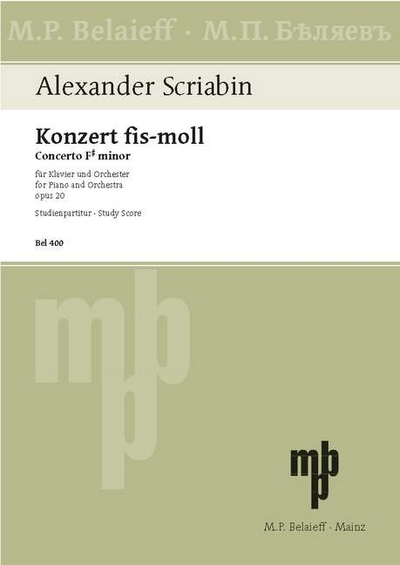 Piano Concerto F# Minor Op. 20 (SCRIABINE ALEXANDER)