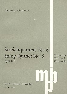 String Quartet No 6 Bb Major Op. 106