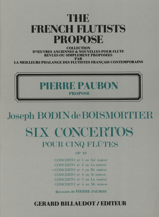 6 Concertos - No3 En Re Majeur Op. 15