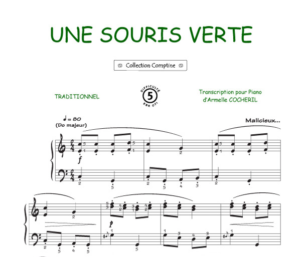 Partition piano frere Jacques, facile et gratuite - Éditions Mélopie