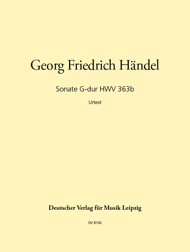 Sonate G-Dur Hwv363B (HAENDEL GEORG FRIEDRICH)
