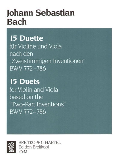 15 Duette Nach Bwv 772-786 (BACH JOHANN SEBASTIAN)