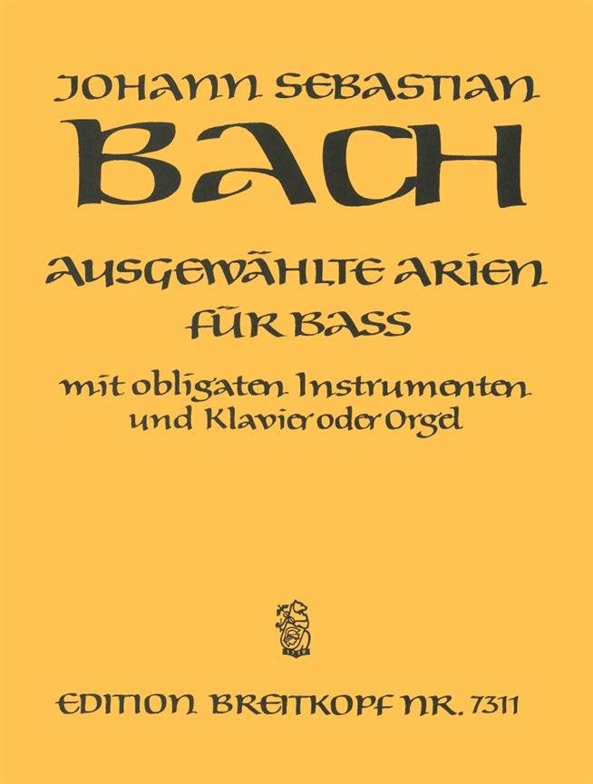 Ausgewählte Arien Für Bass (BACH JOHANN SEBASTIAN)