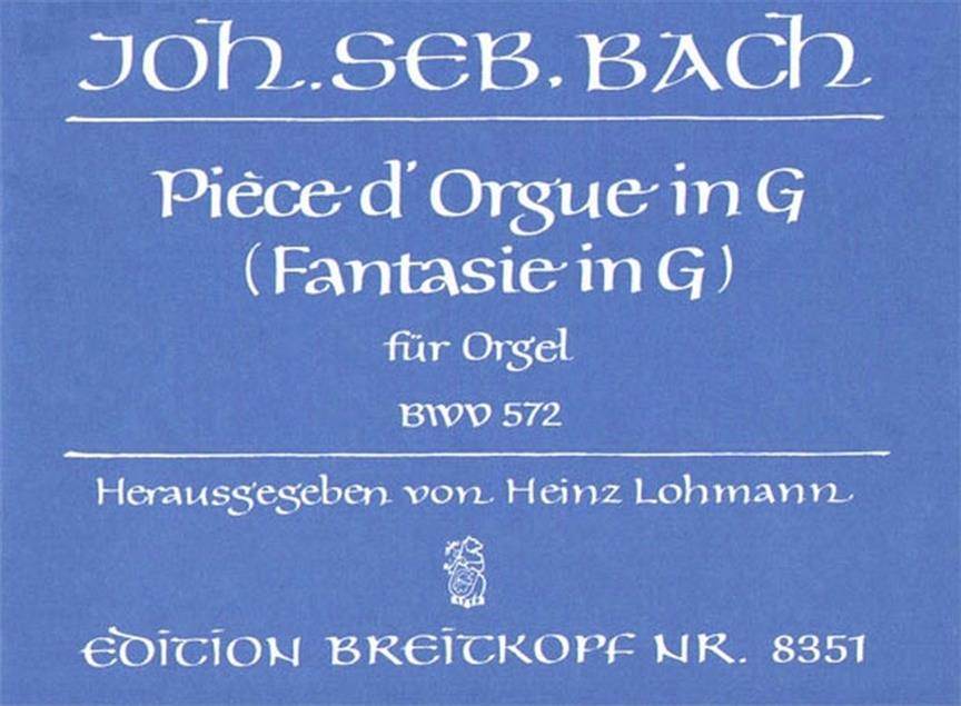 Piece D'Orgue In G Bwv 572 (BACH JOHANN SEBASTIAN)