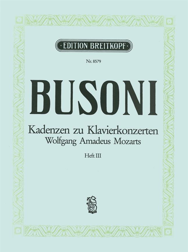 Mozart Klav.Konz. Kadenzen Bd3 (BUSONI FERRUCCIO)