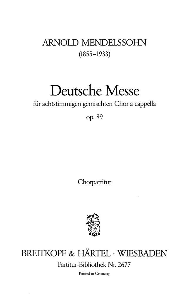 Deutsche Messe Op. 89