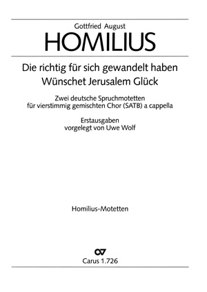 Homilius: Wünschet Jerusalem - Die Richtig Für Sich (HOMILIUS GOTTFRIED AUGUST)