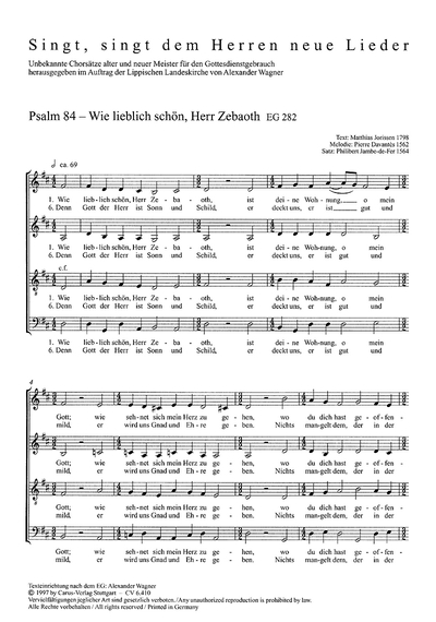 Psalm 84: Wie Lieblich Schön, Herr Zebaoth (JAMBE DE FER PHILIBERT / JEUNE CLAUDE LE)