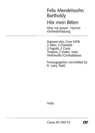 Mendelssohn: Hör Mein Bitten (2 Fassungen) (MENDELSSOHN-BARTHOLDY FELIX)