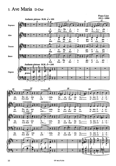 Liszt: Ave Maria (LISZT FRANZ)