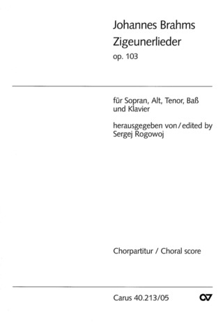 Zigeunerlieder Op. 103 (BRAHMS JOHANNES)
