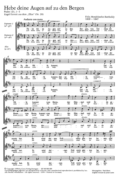 Mendelssohn: Hebe Deine Augen Auf - O Beata Et Benedicta (MENDELSSOHN-BARTHOLDY FELIX)