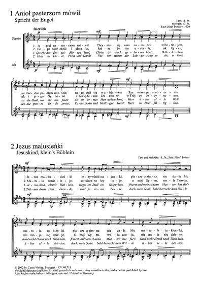 12 Polnische Weihnachtslieder Für Frauen- Oder Kinderchor A Cappella