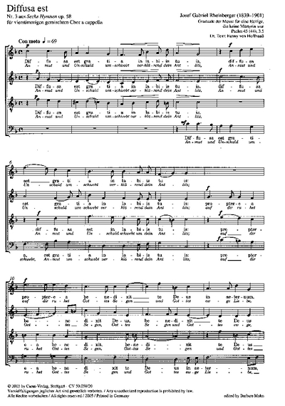3 Hymnen Aus Op. 58 (RHEINBERGER JOSEF GABRIEL)