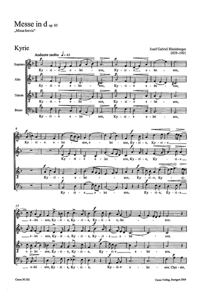 Rheinberger: Messen Für Gemischten Chor A Cappella (Gesamtausgabe, Bd. 2)