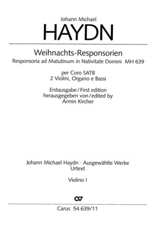 Haydn, M.: Weihnachtsresponsorien (HAYDN JOHANN MICHAEL)