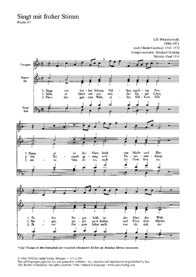 Singt Mit Froher Stimm - Psalm 47 (GOUDIMEL CLAUDE)