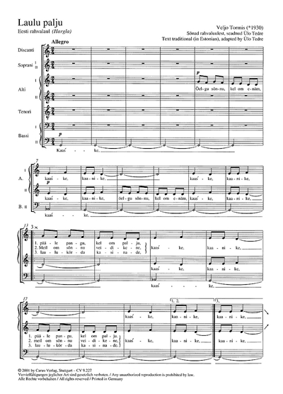 Laulu Palju (Liederhaufen) (TORMIS VELJO)